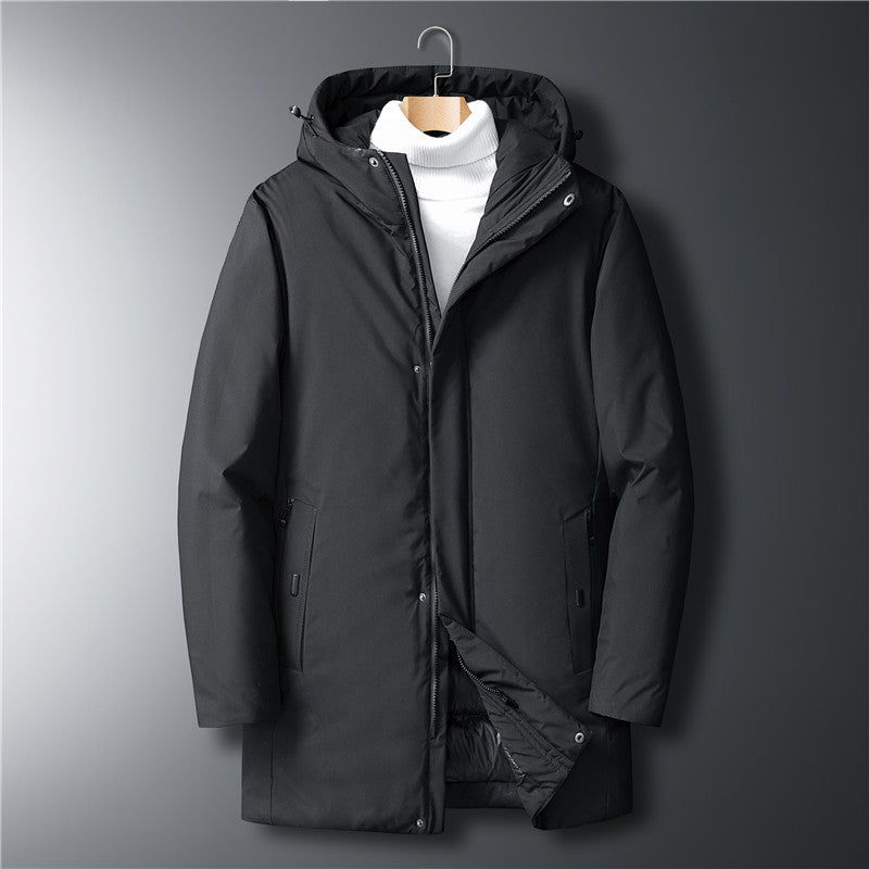 Herren moderner Urban-Longparka mit versteckter Reißverschlussblende und ergonomischer Kapuze Echo Archiv