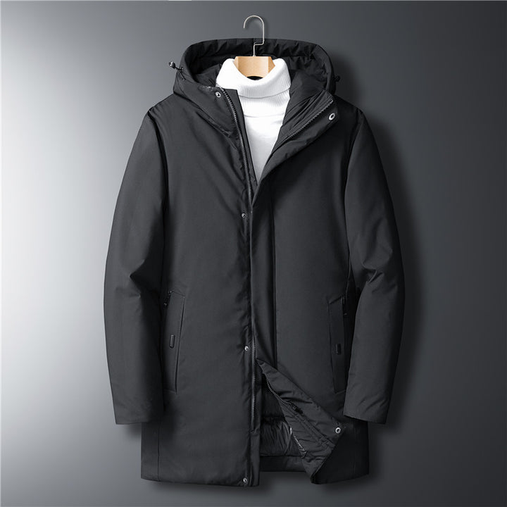Herren moderner Urban-Longparka mit versteckter Reißverschlussblende und ergonomischer Kapuze Echo Archiv