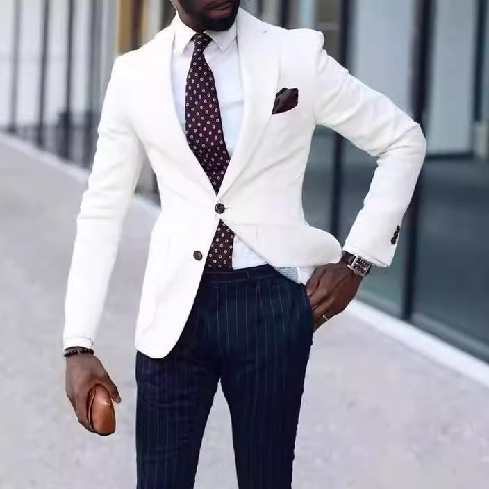 Herren eleganter Leinenblazer mit schmalem Schnitt Echoarchiv