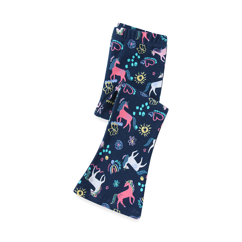 Mädchen Leggings mit verspieltem Einhorn- und Blütenmuster Echo Archiv