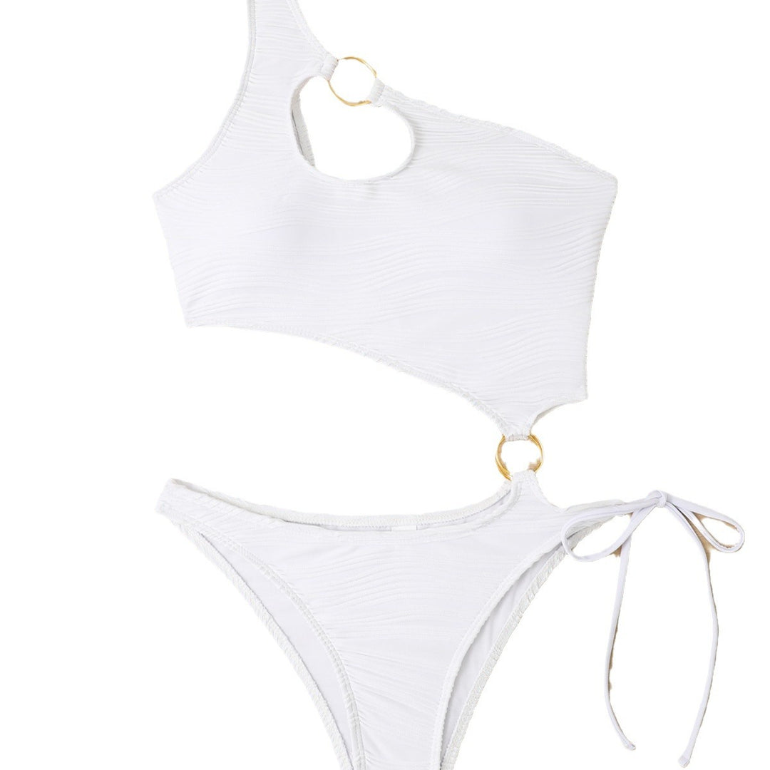 Damen Einseitiger Badeanzug mit Ringdetails Echo Archiv