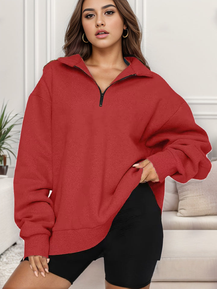 Damen nan übergroßes Sweatshirt mit Halbreißverschluss und Stehkragen Echo Archiv