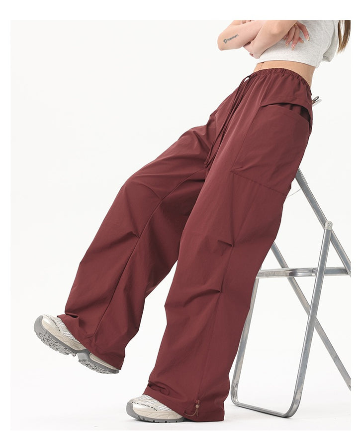 Damen Wide‑Leg Cargo‑Hose mit elastischem Bund & Utility‑Taschen Echoarchiv