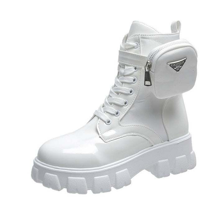 Damen nan Schnürhalbschaft-Boot im Utility-Style mit abnehmbarem Mini-Täschchen und Plateau-Profilsohle Echo Archiv