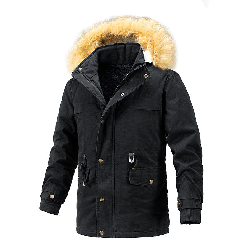 Herren Winterschutz-Parka mit wärmendem Teddyfutter abnehmbarer Kunstfellkapuze und verstärkten Utility-Taschen Echoarchiv
