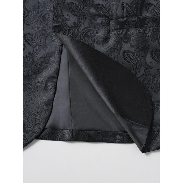 Herren Luxuriöser Satin Smoking-Blazer mit floralem Jacquard-Muster Echoarchiv