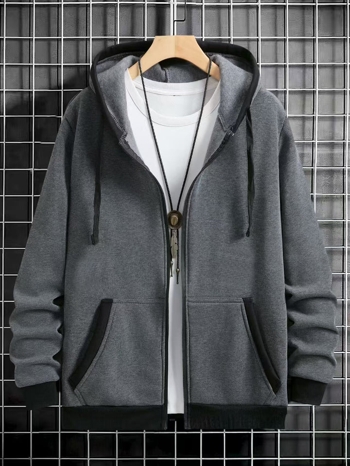 Herren Gemütlicher Kapuzenpullover mit Reißverschluss und praktischen Taschen Echoarchiv