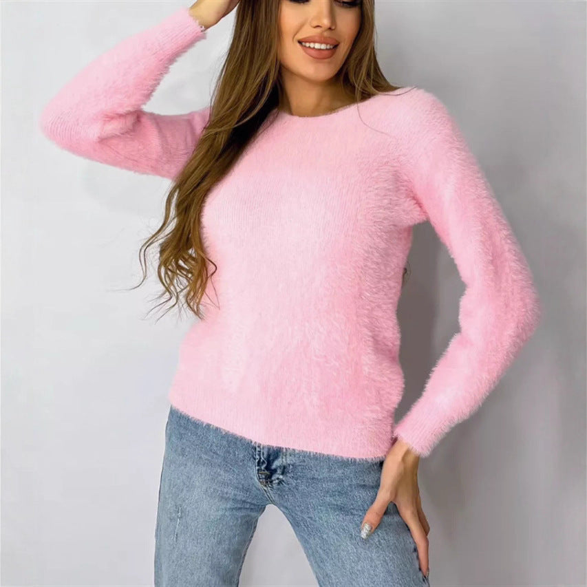 Damen Flauschiger Modischer Pullover Echoarchiv
