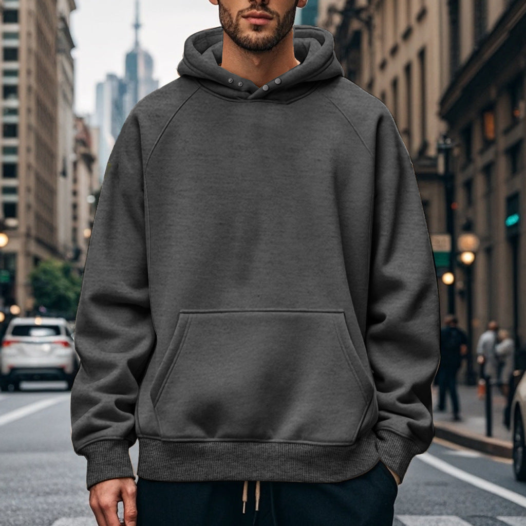 Herren Kapuzenpullover mit strukturiertem Design und großzügigem Schnitt Echoarchiv