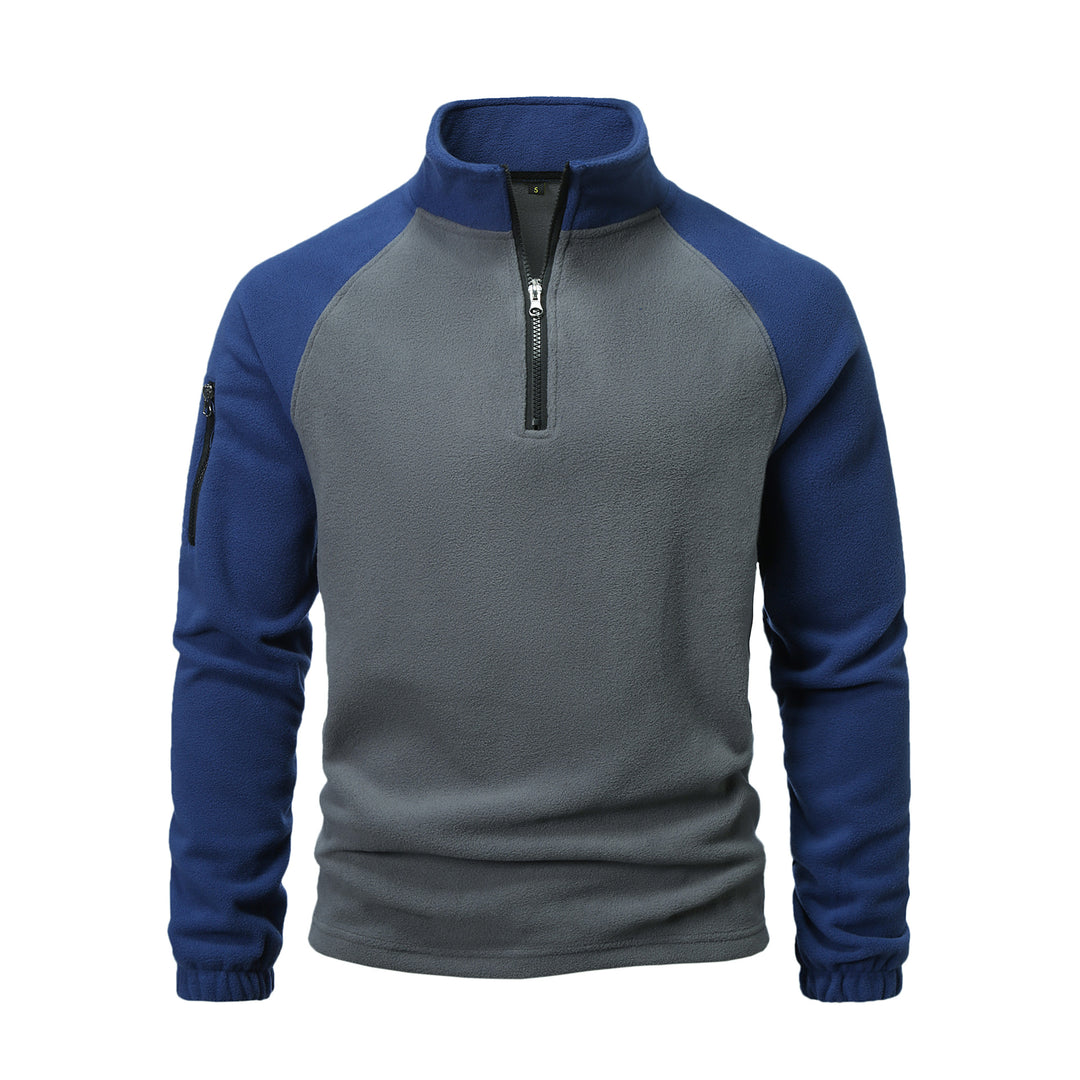 Herren Fleecepullover mit halbem Reißverschluss und praktischer Seitentasche Echoarchiv