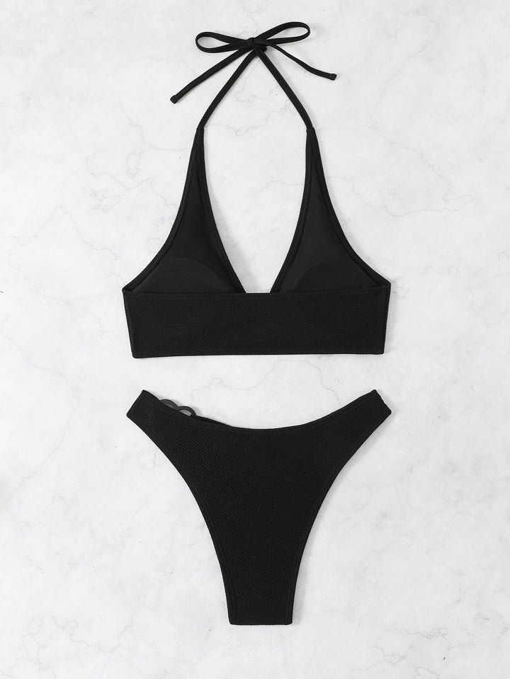 Damen Bikini-Set mit rippierter Textur und verstellbarem Oberteil Echo Archiv