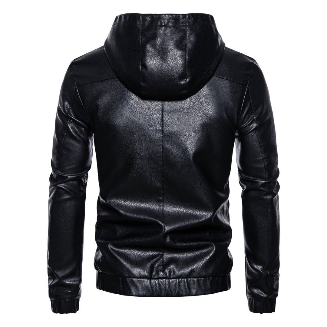 Herren Kunstlederjacke mit praktischem Kapuzen Design und sportiven Details Echoarchiv