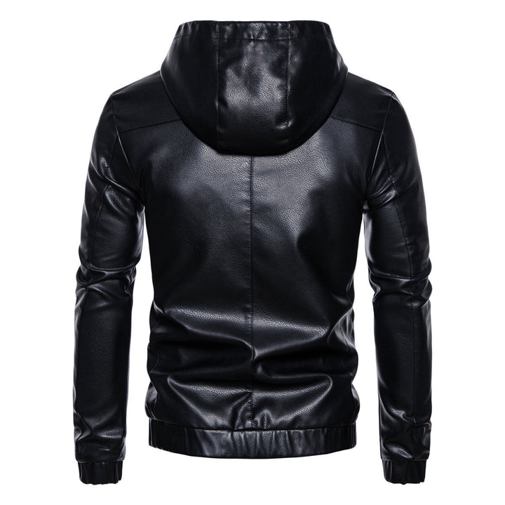 Herren Kunstlederjacke mit praktischem Kapuzen Design und sportiven Details Echoarchiv