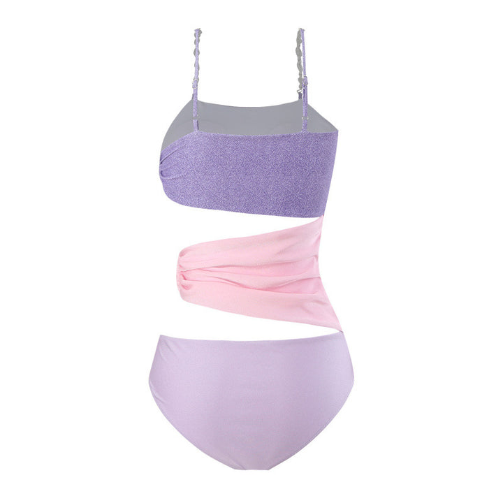 Damen Cut-Out Badeanzug mit schimmerndem Effekt und verstellbaren Trägern Echo Archiv