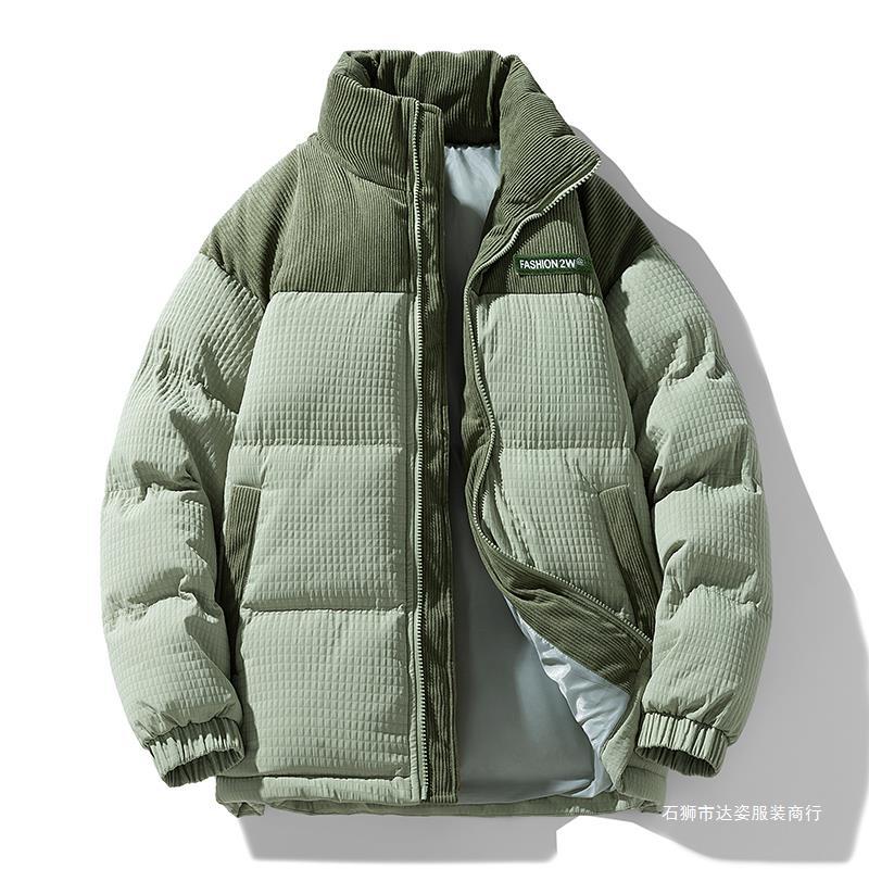 Herren Wattierte Cordoptik Steppjacke mit hohem Stehkragen und Thermofutter Echoarchiv