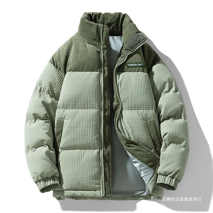 Herren Wattierte Cordoptik Steppjacke mit hohem Stehkragen und Thermofutter Echoarchiv