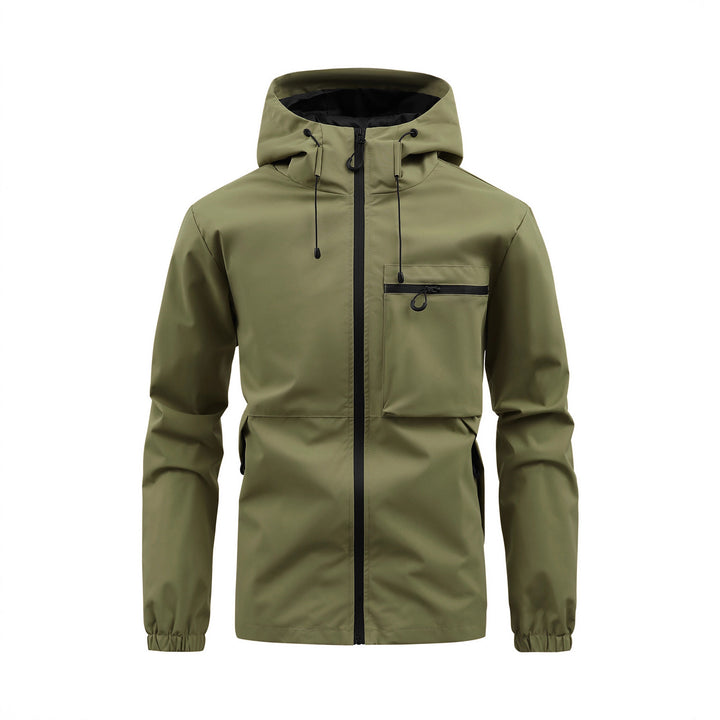 Herren atmungsaktive Regenjacke mit verstellbarer Kapuze Echoarchiv
