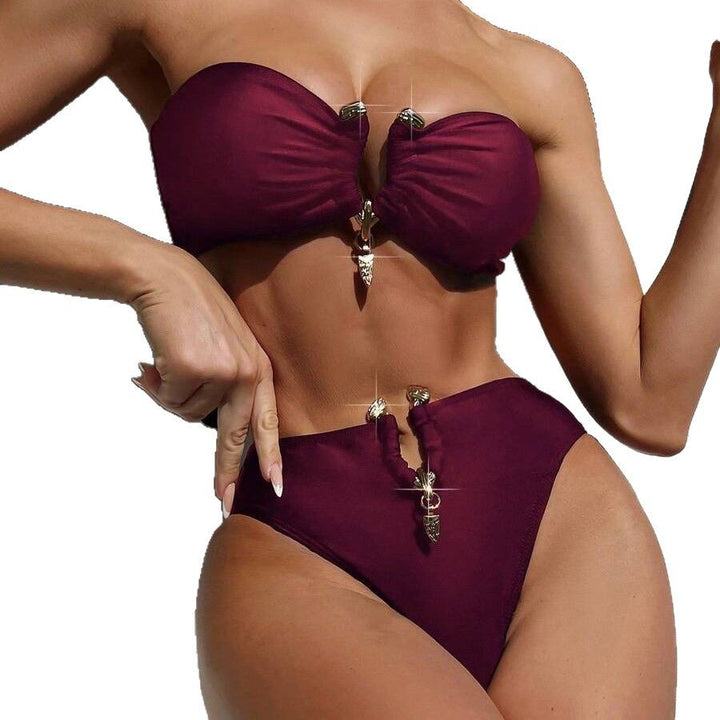 Damen Bandeau-Bikini mit glänzenden Akzenten Echo Archiv