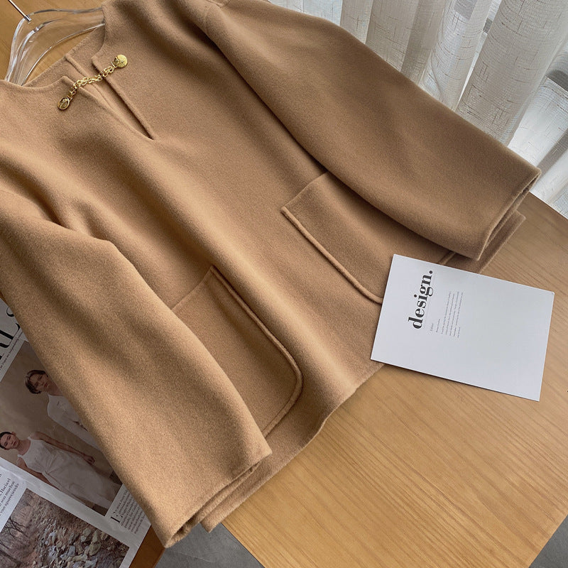 Damen Stilvolle Wolljacke mit langen Ärmeln Echoarchiv