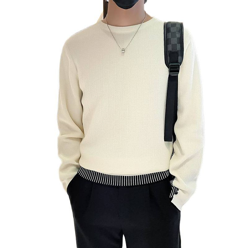 Herren Feinstrick-Pullover mit dezenter Rippenstruktur und kontrastiertem Saum Echoarchiv