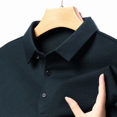 Herren langärmliges Poloshirt mit strukturiertem Design und modernem Schnitt Echoarchiv