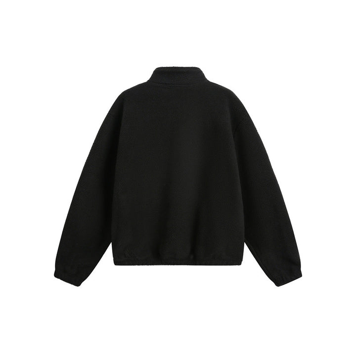 Unisex Oversize Fleece-Halbzip mit Stehkragen und Reißverschlusstaschen Echoarchiv