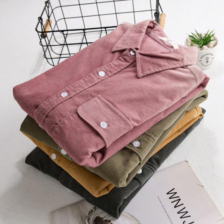 Herren Cordshirt im Overshirt‑Stil mit Brustpatte und entspannter Passform Echoarchiv