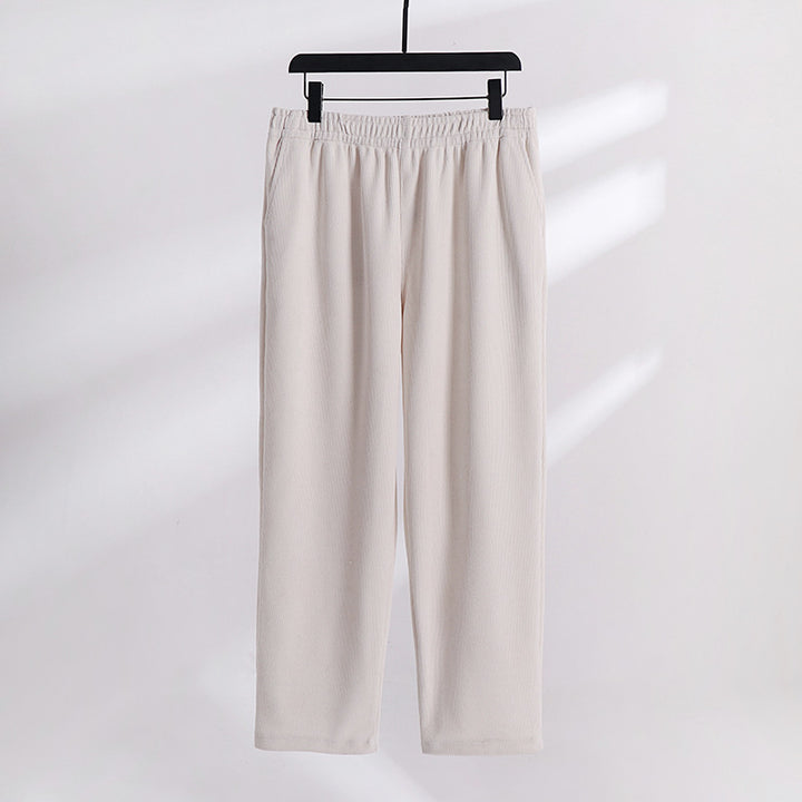 Damen Cordhose mit elastischem Bund weitem Bein und Eingrifftaschen Echoarchiv