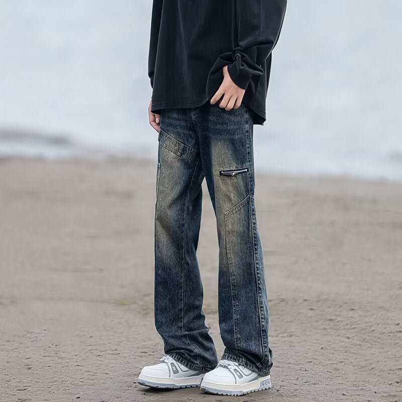 Herren Modische Cargo-Jeans mit praktischen Taschen Echoarchiv