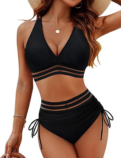 Damen Bikiniset mit verstellbarem Bund und sportlichem V-Ausschnitt Echo Archiv