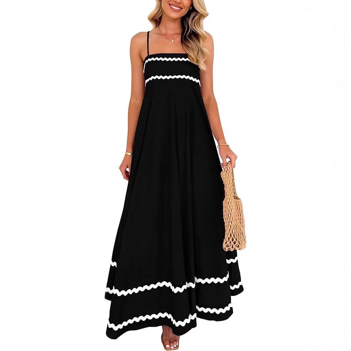 Damen Maxikleid mit eleganten Zierhörnchen und verstellbaren Trägern Echo Archiv