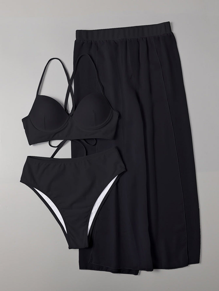 Damen Bikini-Set mit hochgeschnittenem Höschen und luftiger Wickelrock Echo Archiv
