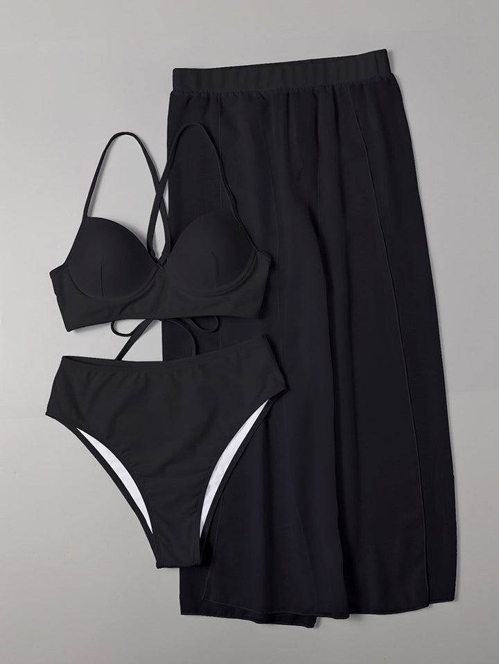 Damen Bikini-Set mit hochgeschnittenem Höschen und luftiger Wickelrock Echo Archiv