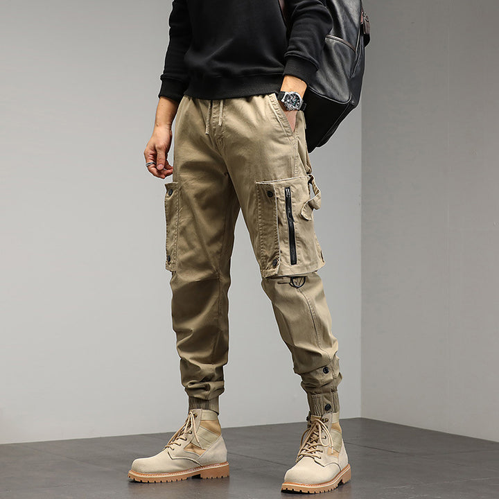 Herren Cargohose mit stylischen Reißverschlusstaschen und elastischem Bund Echoarchiv