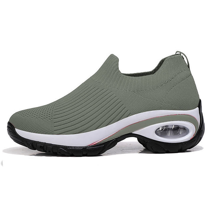 Damen Strick-Sockensneaker mit Luftpolster-Keilsohle Echoarchiv