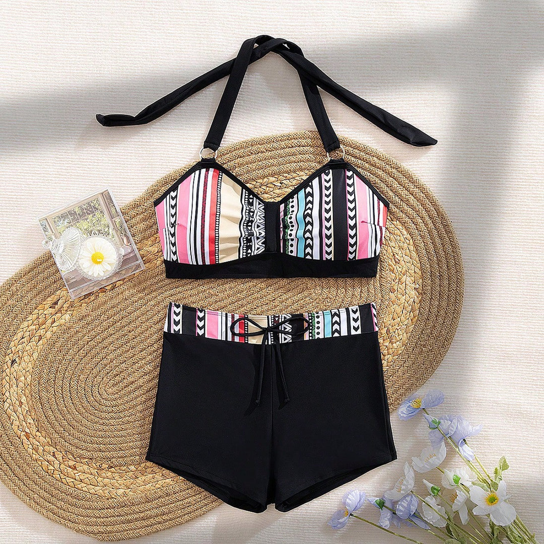 Damen Bikini-Set mit modischem High-Waist-Schnitt und verstellbaren Trägern Echo Archiv