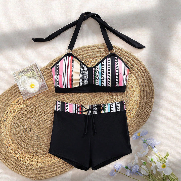 Damen Bikini-Set mit modischem High-Waist-Schnitt und verstellbaren Trägern Echo Archiv