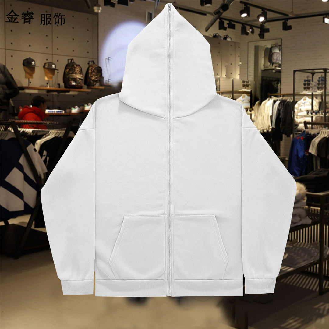 Unisex Zip-Hoodie mit durchgehendem Reißverschluss bis in spitze Kapuze, Kängurutasche und gerippten Bündchen Echo Archiv