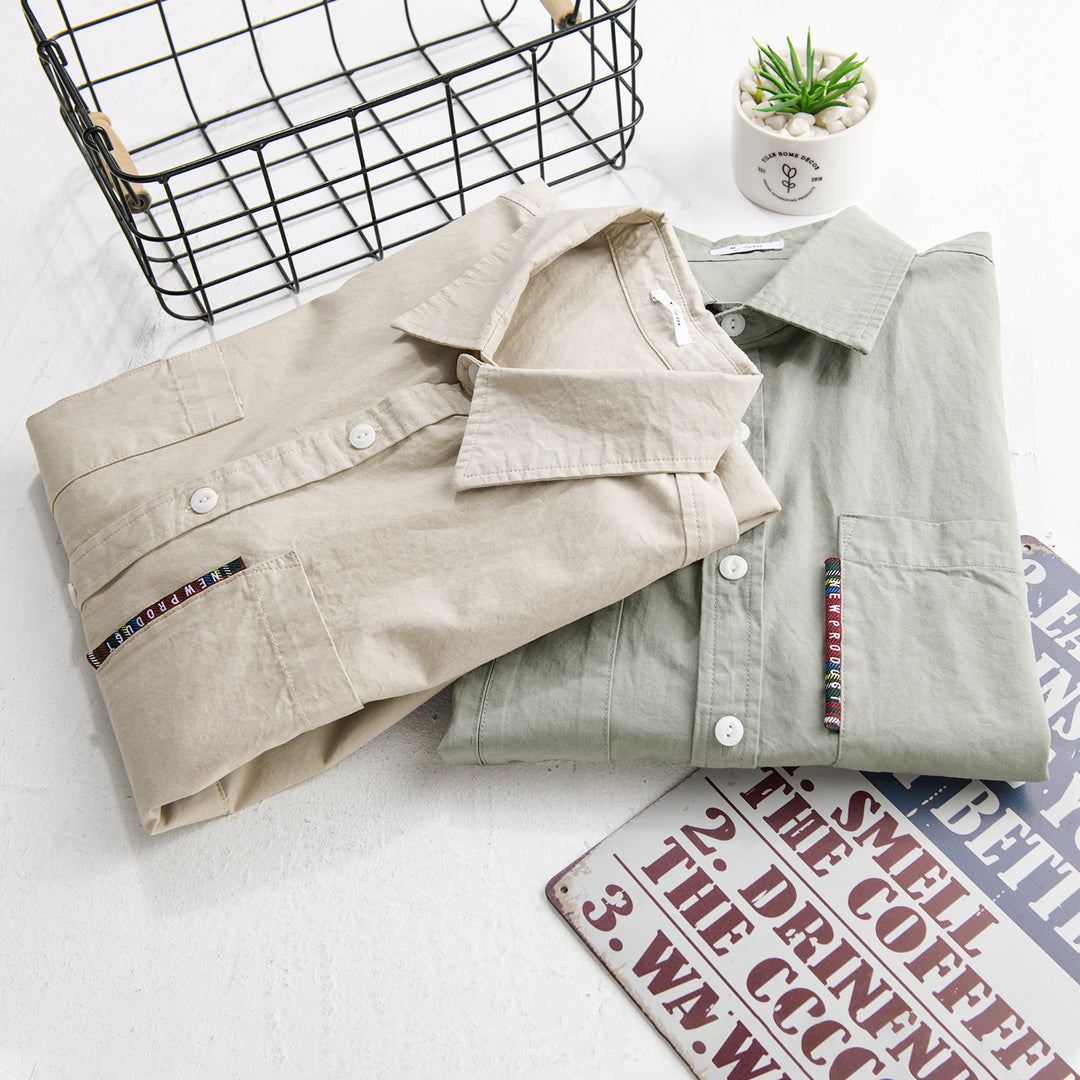 Herren Leichtes Baumwoll-Overshirt mit Doppel-Brusttaschen und Kentkragen Echoarchiv