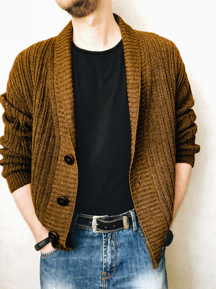 Herren Strickcardigan mit Schalkragen und Knopfleiste Echo Archiv