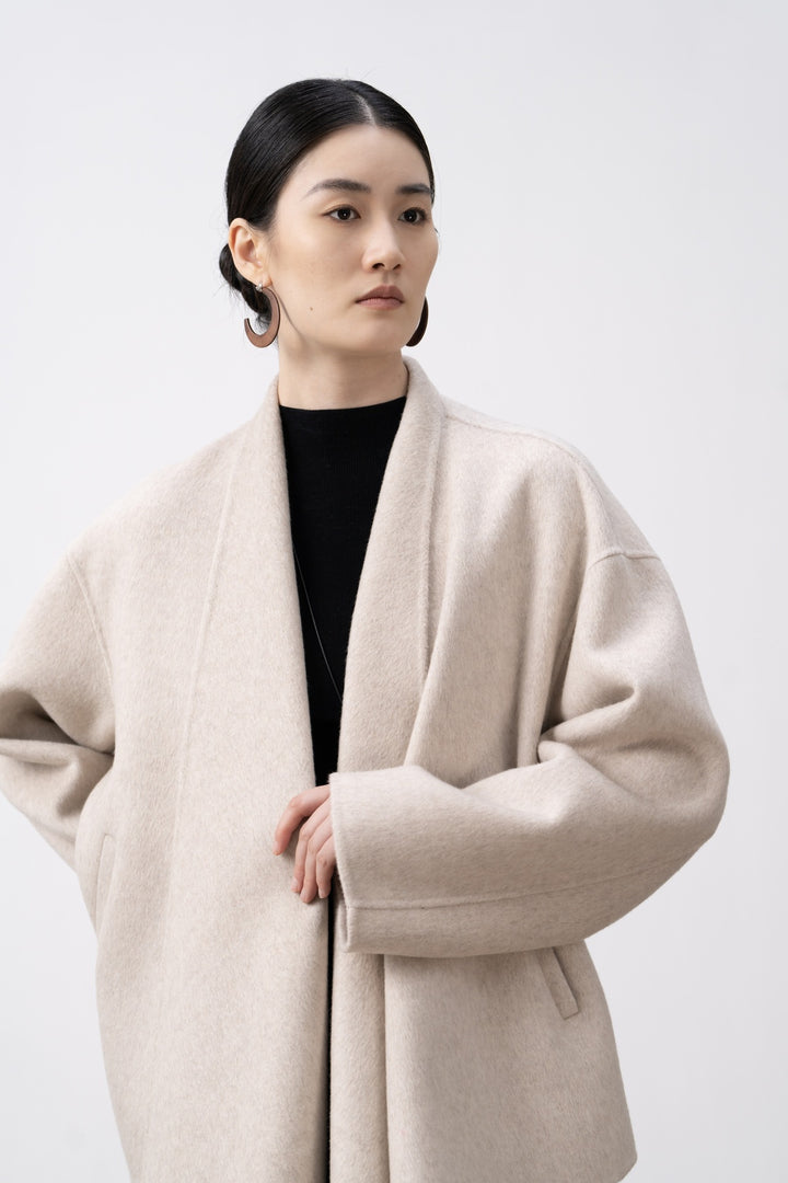 Damen Gemütlicher Offener Strickcardigan Echoarchiv