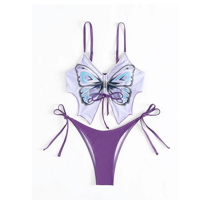 Damen Buntes Bikini-Set mit Schmetterlingsdesign Echo Archiv