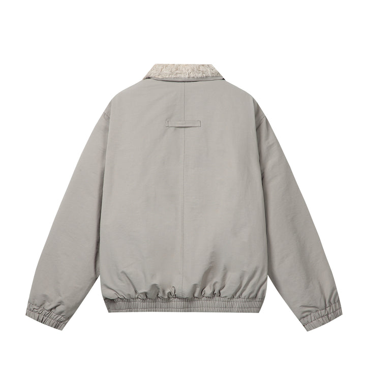 Damen Minimalistische Thermo‑Blousonjacke mit Kunstfell‑Umlegekragen und elastischem Tunnelzugsaum Echoarchiv