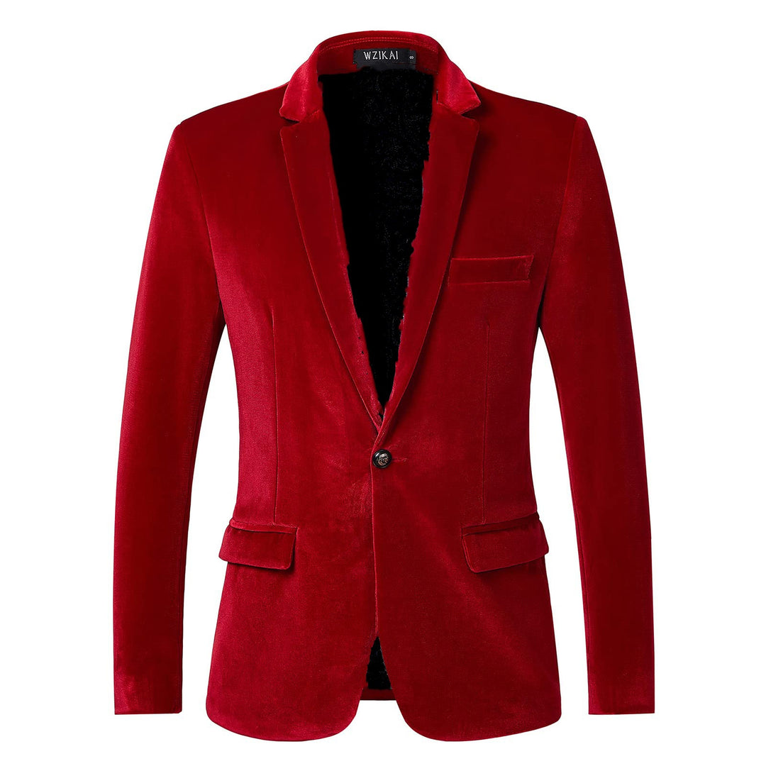 Herren nan maßgeschneidertes Samt-Sakko Slim Fit mit einreihiger Knopfleiste und Pattentaschen Echo Archiv