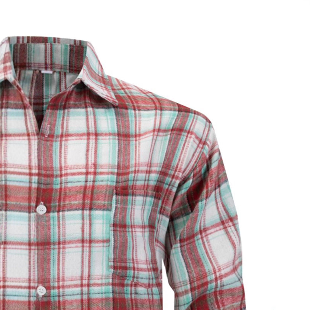 Herren modisches Flanellhemd mit klassischem Karo-Design und Brusttasche Echoarchiv