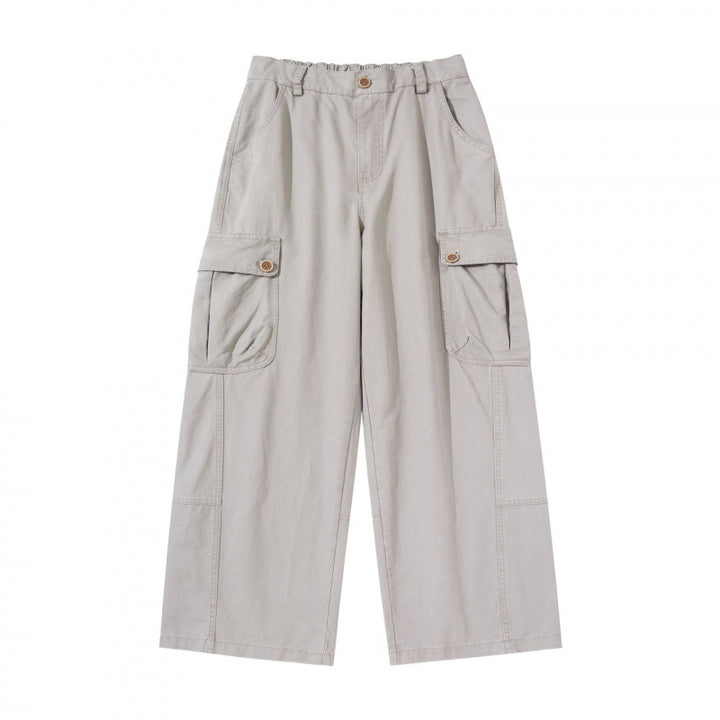 Damen Weite Cargo-Hose mit hohem Bund, großen Klappentaschen und Culotte-Silhouette Echo Archiv