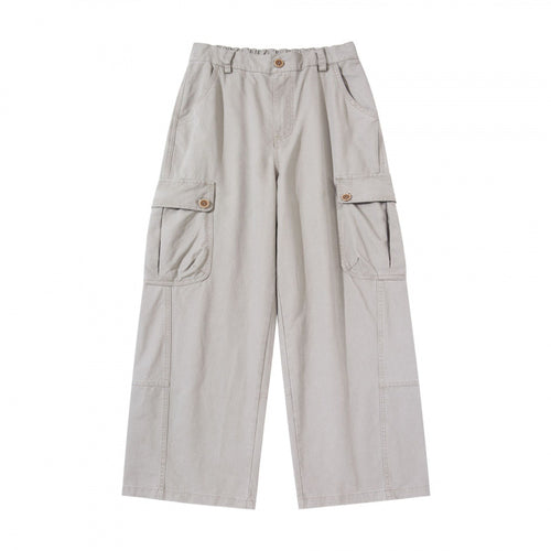 Damen Weite Cargo-Hose mit hohem Bund, großen Klappentaschen und Culotte-Silhouette Echo Archiv