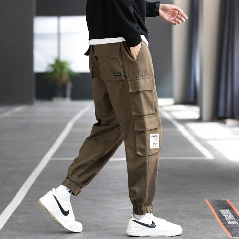 Herren nan Cargo-Joggerhose mit mehreren aufgesetzten Taschen, elastischem Bund und gekräuselten Knöcheln Echo Archiv