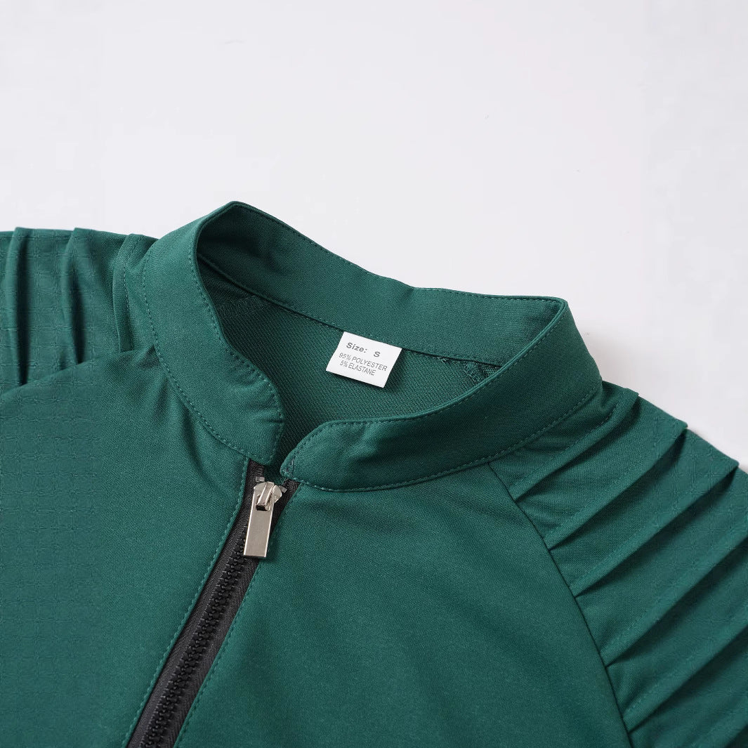 Herren Langarmshirt mit modernem Stehkragen und Reißverschluss Echoarchiv