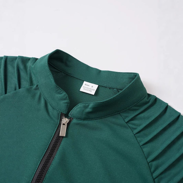Herren Langarmshirt mit modernem Stehkragen und Reißverschluss Echoarchiv